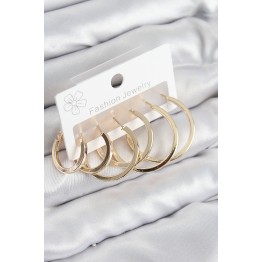 Pirinç Halka Model Gold Renk Kadın Set Küpe TJ-BKP11039