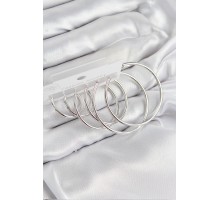 Pirinç Halka Model Gümüş Renk Kadın Set Küpe - TJ-BKP11040