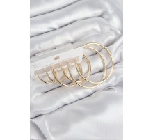Pirinç Halka Model Gold Renk Kadın Set Küpe - TJ-BKP11041