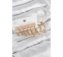 Pirinç Halka Model Gold Renk Kadın Set Küpe - TJ-BKP11043