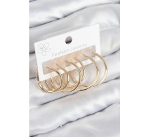 Pirinç Halka Model Gold Renk Kadın Set Küpe - TJ-BKP11045