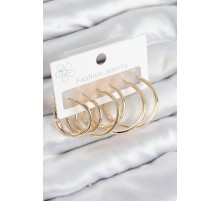 Pirinç Halka Model Gold Renk Kadın Set Küpe - TJ-BKP11045