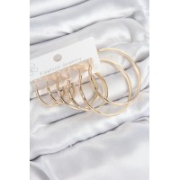 Pirinç Halka Model Gold Renk Kadın Set Küpe TJ-BKP11047
