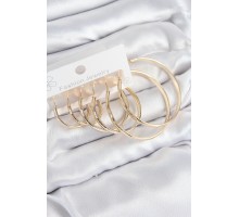 Pirinç Halka Model Gold Renk Kadın Set Küpe - TJ-BKP11047