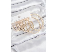Pirinç Halka Model Gold Renk Kadın Set Küpe - TJ-BKP11047