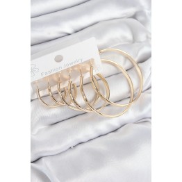 Pirinç Halka Model Gold Renk Kadın Set Küpe TJ-BKP11047