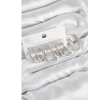 Pirinç Halka Model Gümüş Renk Kadın Set Küpe - TJ-BKP11048