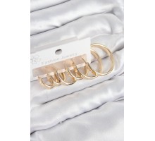 Pirinç Halka Model Gold Renk Kadın Set Küpe - TJ-BKP11049