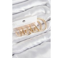 Pirinç Halka Model Gold Renk Kadın Set Küpe - TJ-BKP11049