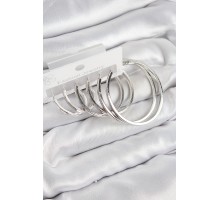 Pirinç Halka Model Gümüş Renk Kadın Set Küpe - TJ-BKP11050