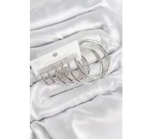 Pirinç Halka Model Gümüş Renk Kadın Set Küpe - TJ-BKP11052