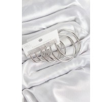 Pirinç Halka Model Gümüş Renk Kadın Set Küpe - TJ-BKP11052