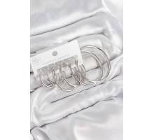 Pirinç Halka Model Gümüş Renk Kadın Set Küpe - TJ-BKP11054
