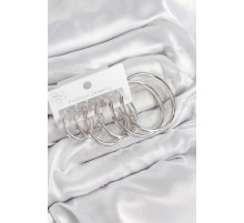 Pirinç Halka Model Gümüş Renk Kadın Set Küpe - TJ-BKP11054