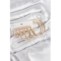 Pirinç Halka Model Gold Renk Kadın Set Küpe TJ-BKP11055