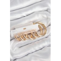Pirinç Halka Model Gold Renk Kadın Set Küpe TJ-BKP11057