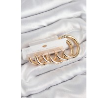 Pirinç Halka Model Gold Renk Kadın Set Küpe - TJ-BKP11057