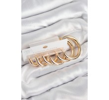 Pirinç Halka Model Gold Renk Kadın Set Küpe - TJ-BKP11057