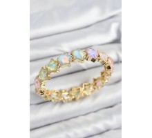 Pirinç Hologram Yıldız Model Gold Renk Lastikli Kadın Bileklik - TJ-BB7649
