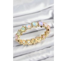 Pirinç Hologram Yıldız Model Gold Renk Lastikli Kadın Bileklik - TJ-BB7649