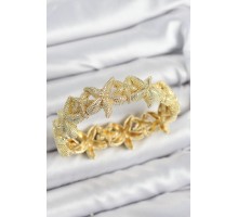 Pirinç Deniz Yıldızı Model Gold Renk Lastikli Kadın Bileklik - TJ-BB7650