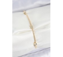 Pirinç Zirkon Taşlı Kelebek Model Gold Renk Kadın Bilekilk - TJ-BB7658