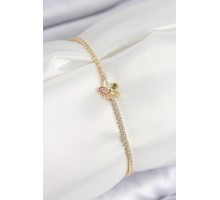 Pirinç Zirkon Taşlı Papatya Model Gold Renk Kadın Bilekilk - TJ-BB7663