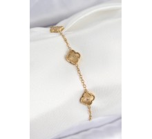 316L Çelik Gold Renk Yonca Kadın Bileklik - TJ-BB7675