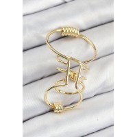 Pirinç Halkalı Model Gold Renk Kıkırdak Küpe TJ-BKP11060