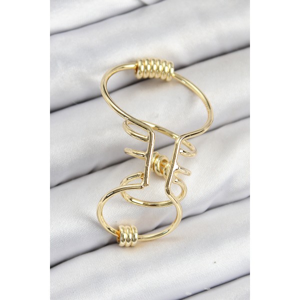 Pirinç Halkalı Model Gold Renk Kıkırdak Küpe - TJ-BKP11060