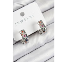 Pirinç Zirkon Taşlı Yıldız Desen Model Gümüş Renk Kadın Küpe - TJ-BKP11069