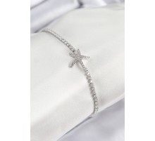 Pirinç Zirkon Taşlı Deniz Yıldızı Model Gümüş Renk Kadın Bileklik - TJ-BB7694