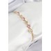 Pirinç Zirkon Taşlı Pembe Kalp Model Gold Renk Kadın Bileklik - TJ-BB7699