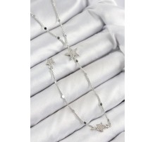 Pirinç Zirkon Taşlı Yıldız Model Gold Renk Y Kolye - TJ-BKO10455