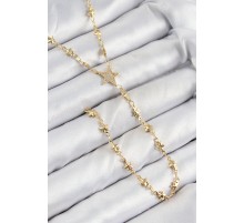 Pirinç Zirkon Taşlı Yıldız Model Gold Renk Y Kolye - TJ-BKO10459