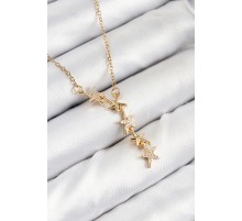 316L Çelik Yıldız Model Gold Renk Kadın Kolye - TJ-BKO10476