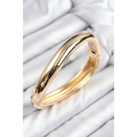 Pirinç Kıvrım Model Gold Renk Kadın Kelepçe - TJ-BB7713