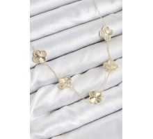 Pirinç VIP Yonca Model Gold Renk Kadın Kolye - TJ-BKO10484