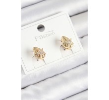 Pirinç Zirkon Taşlı Yıldız Model Gold Renk Çocuk Küpe - TJ-BKP11193