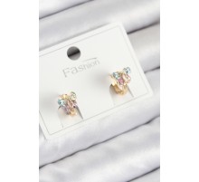 Pirinç Zirkon Taşlı Kelebek Model Gold Renk Çocuk Küpe - TJ-BKP11194