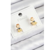 Pirinç Zirkon Taşlı Pamuk Prenses Model Gold Renk Çocuk Küpe - TJ-BKP11196