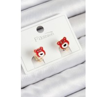 Pirinç Ayıcık Model Gold Renk Çocuk Küpe - TJ-BKP11198