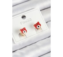 Pirinç Ayıcık Model Gold Renk Çocuk Küpe - TJ-BKP11198