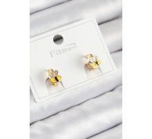 Pirinç Zirkon Taşlı Arı Model Gold Renk Çocuk Küpe - TJ-BKP11199