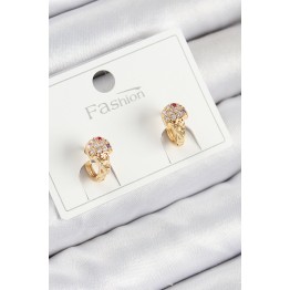 Pirinç Zirkon Taşlı Dondurma Model Gold Renk Çocuk Küpe TJ-BKP11201