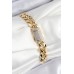 VIP Pirinç Zirkon Taşlı Klasik Zincir Model Gold Renk Kadın Bileklik - TJ-BB7766