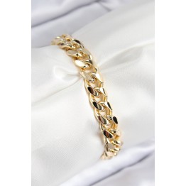 VIP Pirinç Zirkon Taşlı Klasik Zincir Model Gold Renk Kadın Bileklik - TJ-BB7766