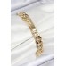 VIP Pirinç Zirkon Taşlı Parçalı Zincir Model Gold Renk Kadın Bileklik - TJ-BB7767