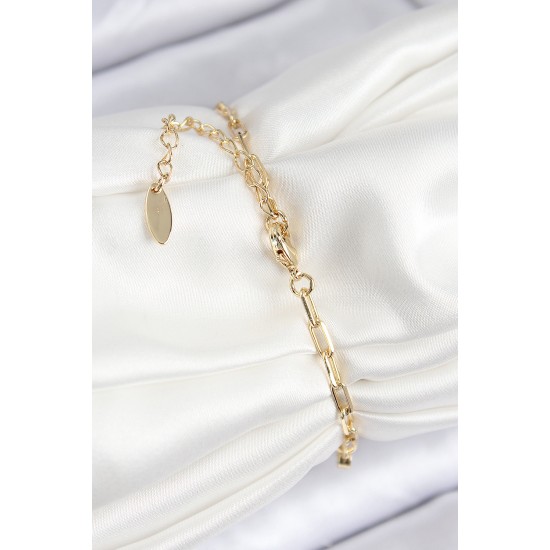 Pirinç Zirkon Taşlı Arı Model Gold Renk Kadın Bileklik - TJ-BB7771