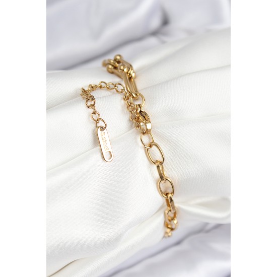 316L Çelik Tifany Ağaç Model Gold Renk Kadın Bileklik - TJ-BB7776